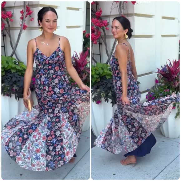 Anthropologie 12 Hutch Belinna Sleeveless V-Neck Godet A-Line Maxi Dress - Picture 12 of 13